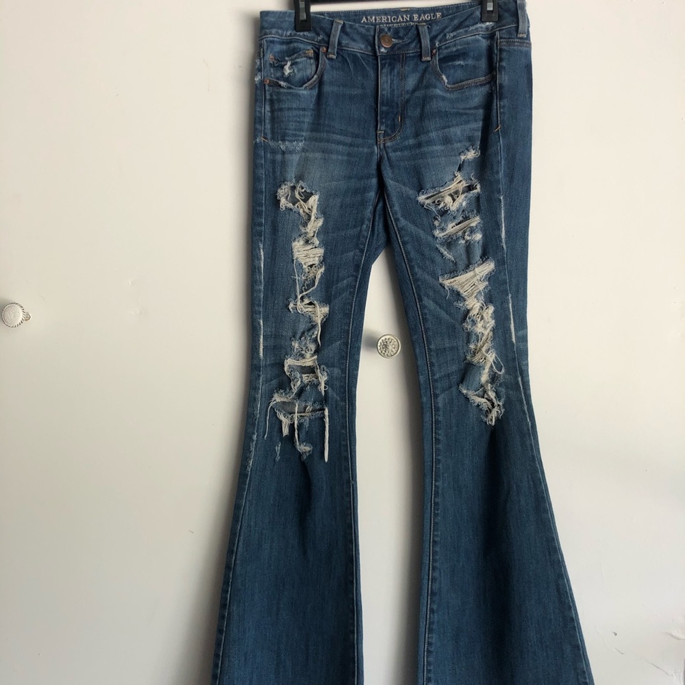 American Eagle bootcut ripped jeans